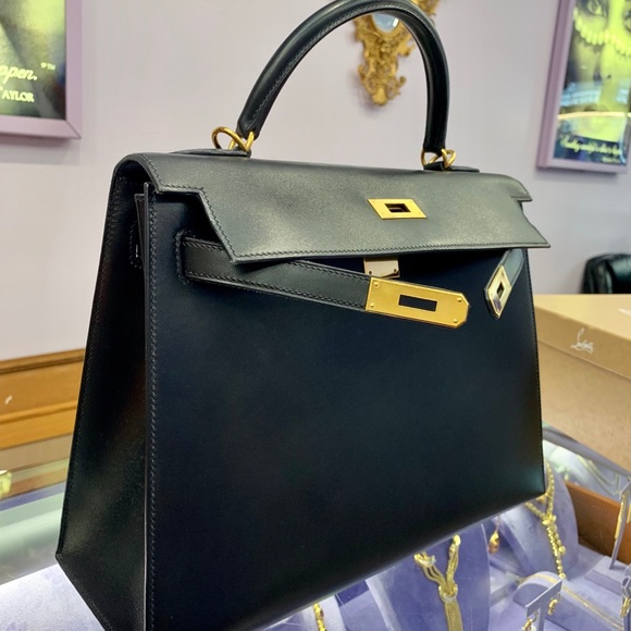 HERMES Kelly Sellier 32 Black (SOLD) - Picture 3 of 8